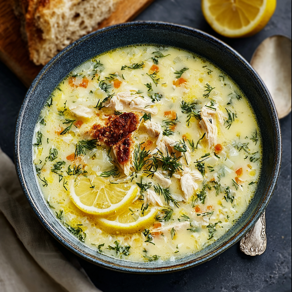 Greek Lemon Chicken Soup (Avgolemono): The Science of “Egg-Lemon Emulsification”