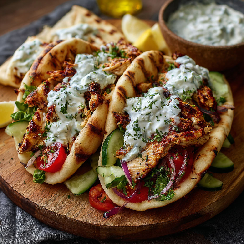 Mediterranean Chicken Gyros with Creamy Feta Tzatziki: The Science of “Acid-Base Marination”