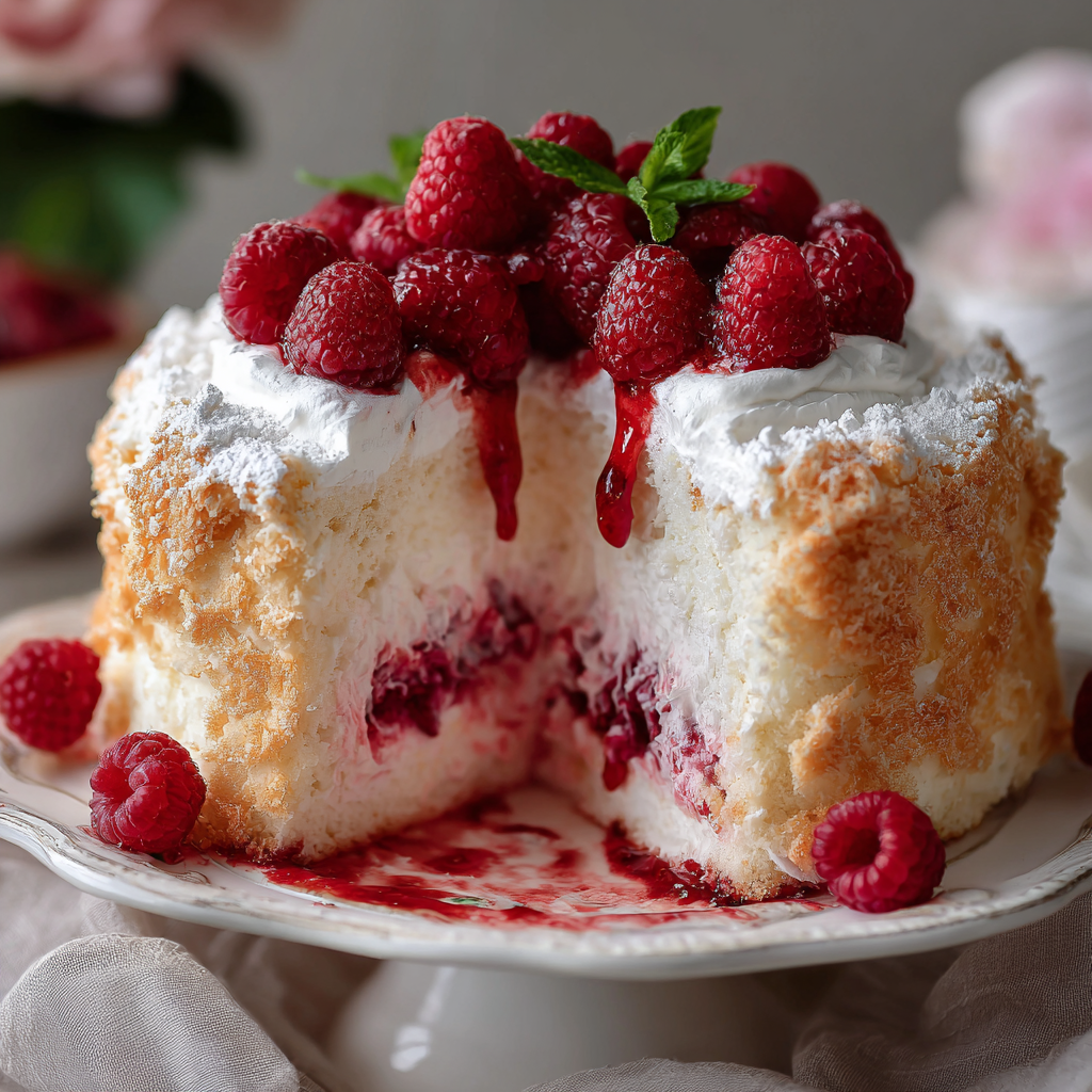 Raspberry Angel Food Cake: The Science of “Protein Stabilization & Foam Aeration”
