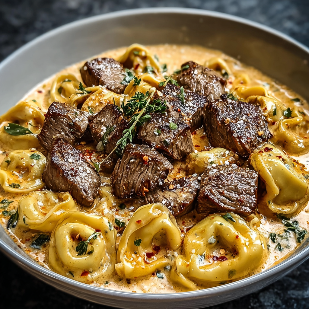Cracked Garlic Steak Tortellini: The Science of “Enzymatic Tenderization & Emulsified Pan Sauces”