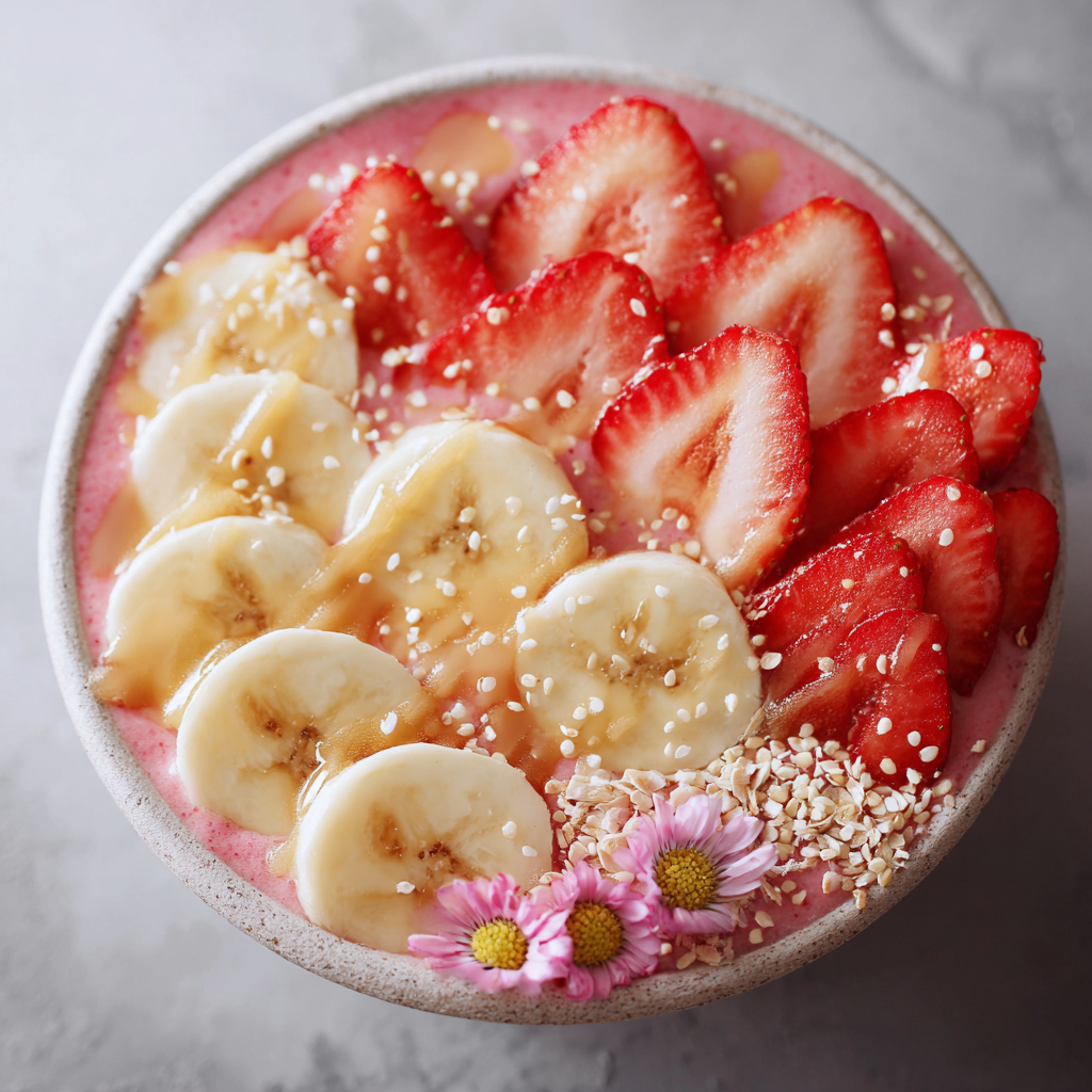The Artisanal Smoothie Bowl: Strawberry & Banana “Velvet” Edition
