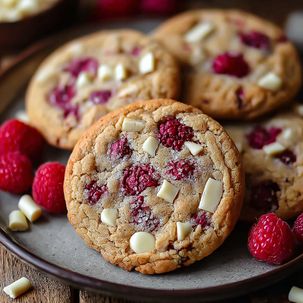 Delicious Raspberry and White Chocolate Cookies