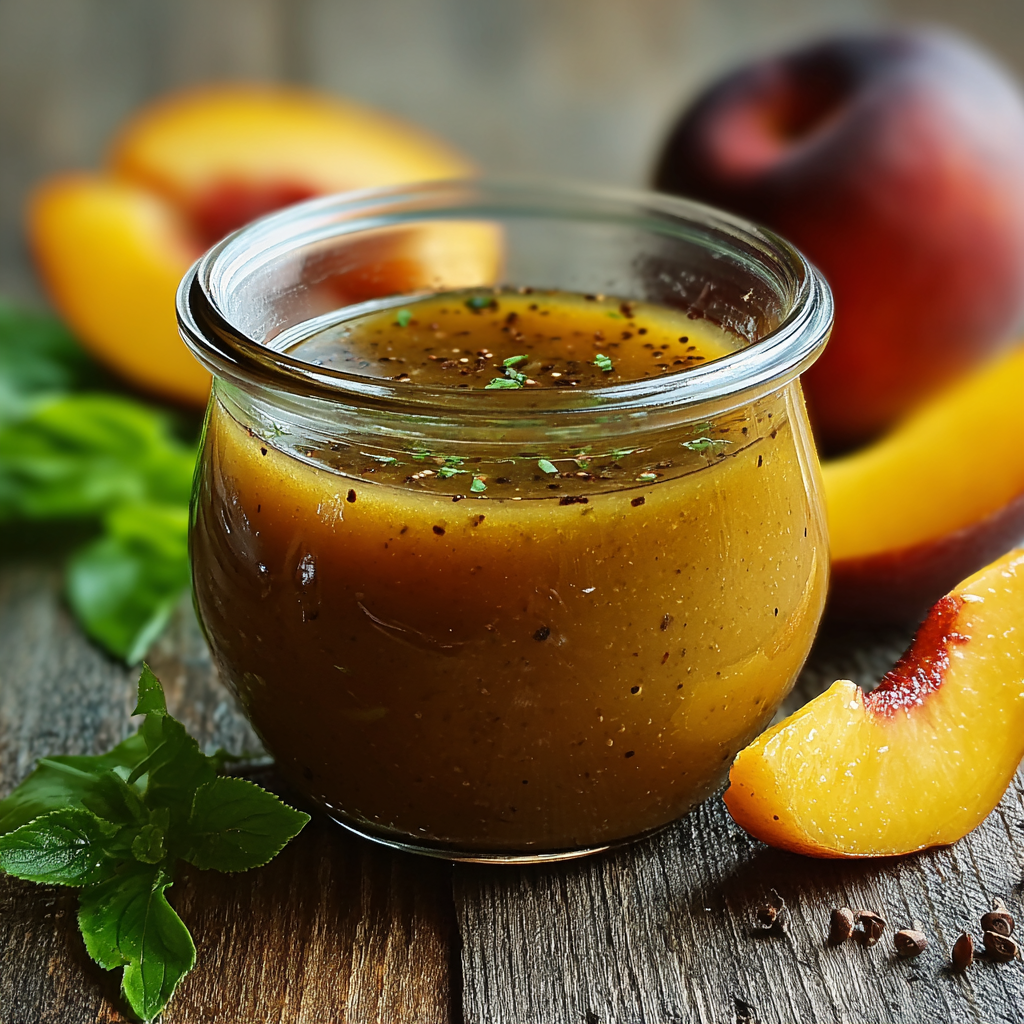The Flavor Architect: Peach Honey Dijon Balsamic Vinaigrette