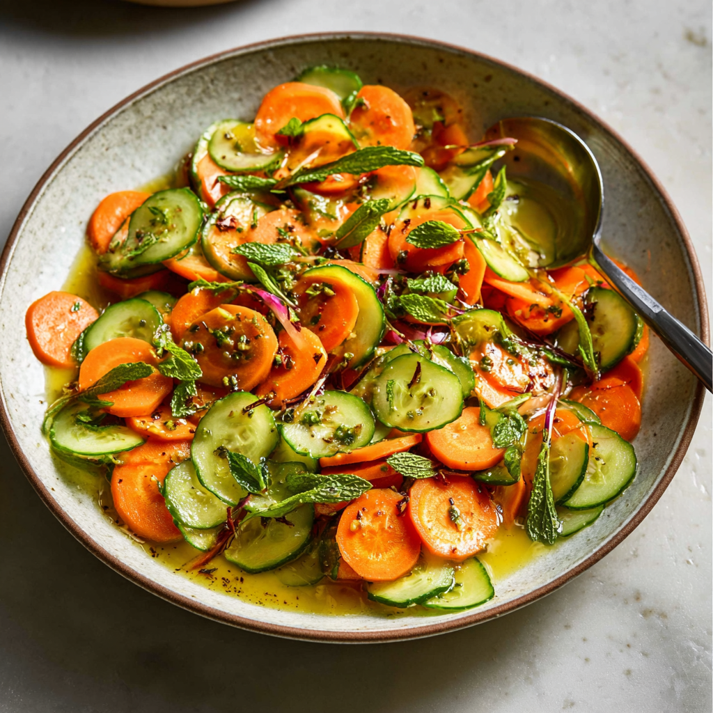 Carrot and Cucumber Salad with Mustard Vinaigrette