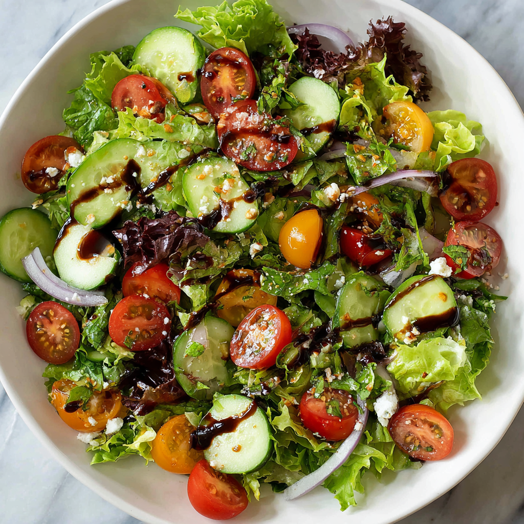 Best Simple Side Salad with Easy Balsamic Vinaigrette