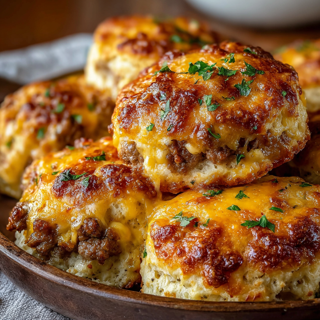 Sausage Cheese Butter Swim Biscuits: Fluffy, Cheesy & Savory
