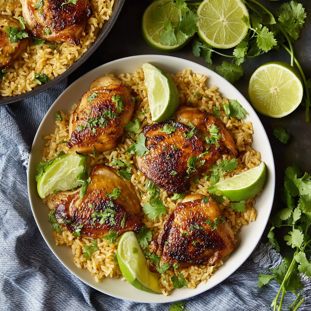 One Pan Cilantro Lime Chicken and Rice – Easy, Zesty & Full of Flavor