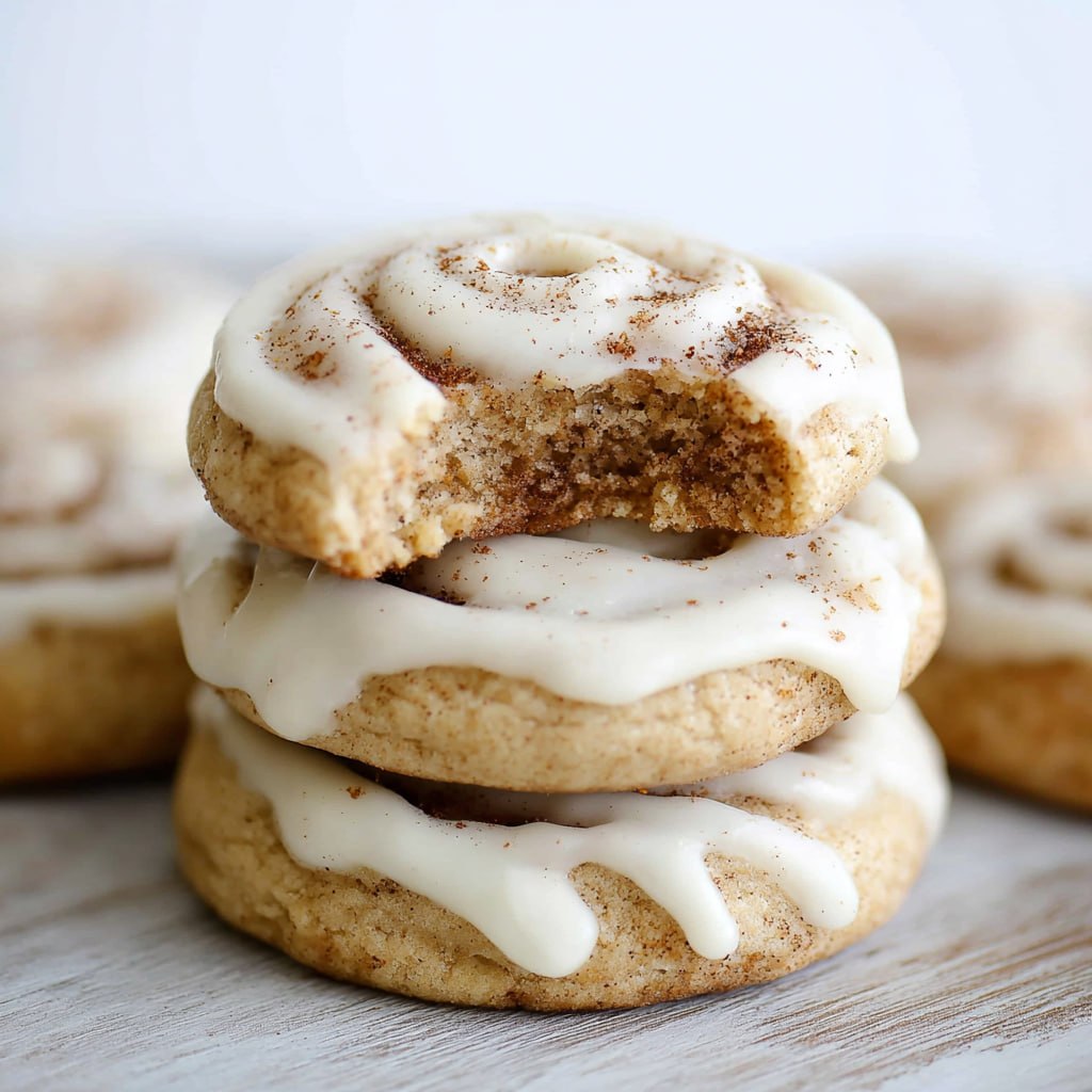 Cinnamon roll cookies soft swirled with cinnamon sugar and cream cheese glaze
