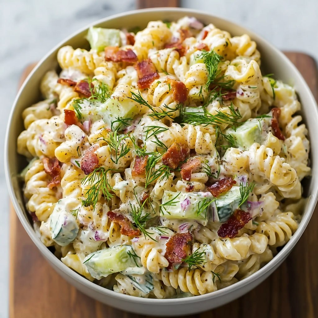Dill Pickle Bacon Pasta Salad – Creamy, Tangy & Totally Addictive
