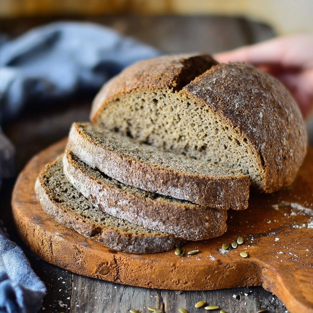 Soft gluten-free vegan bread showing open crumb texture inside