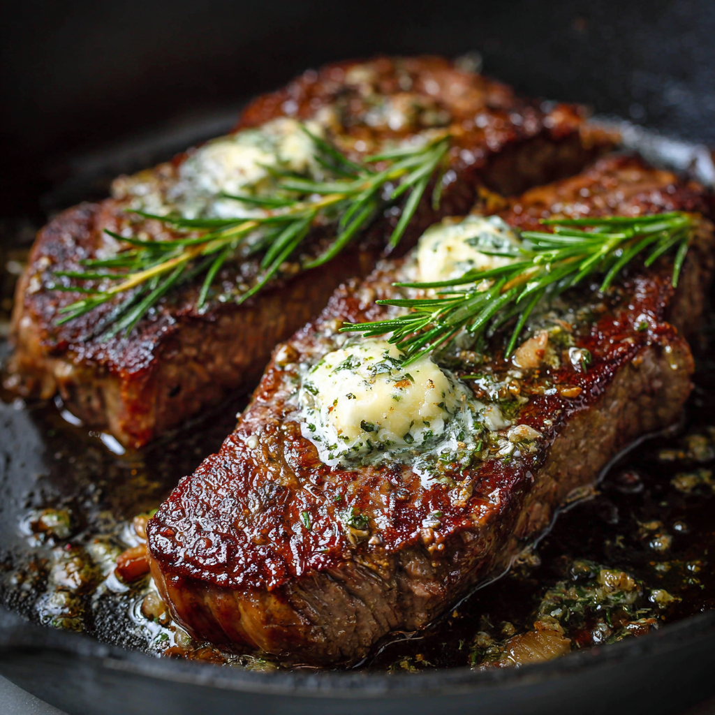 The Culinary Architect: Pan-Seared Steak with Garlic Rosemary Butter
