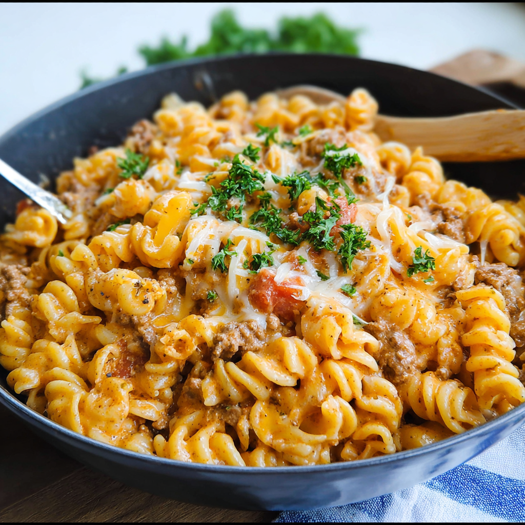 The Culinary Architect: One-Pot Cheeseburger Pasta