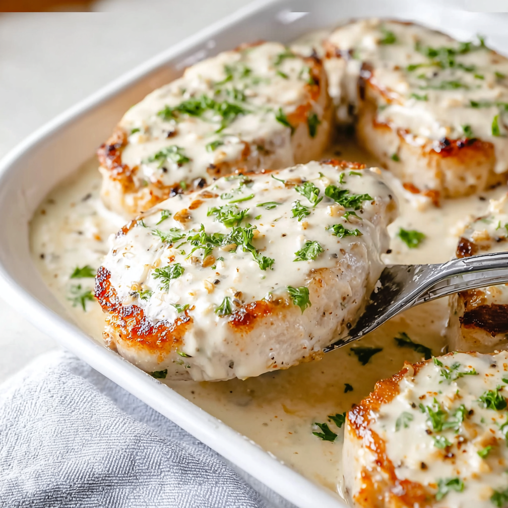 The Culinary Architect: Baked Creamy Garlic Pork Chops