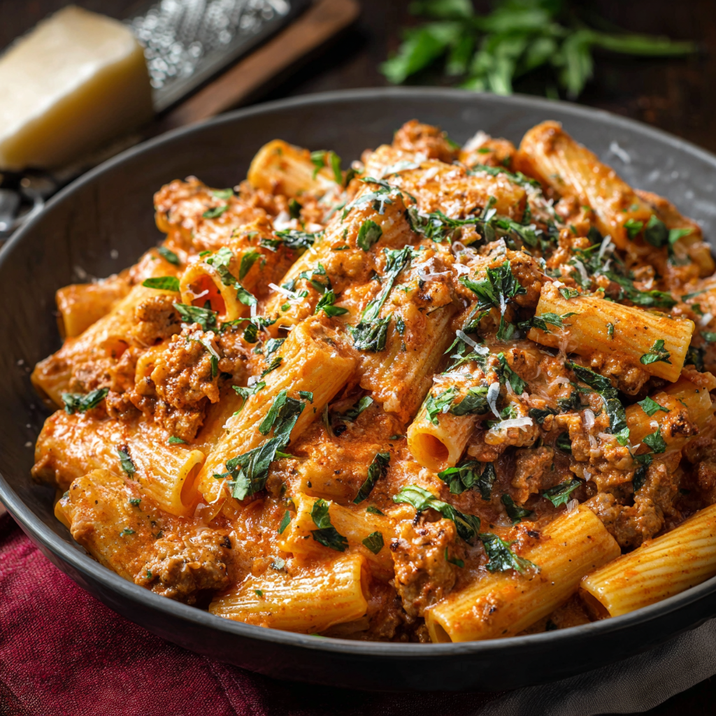 The Emulsion Architect: Creamy Sausage Rigatoni