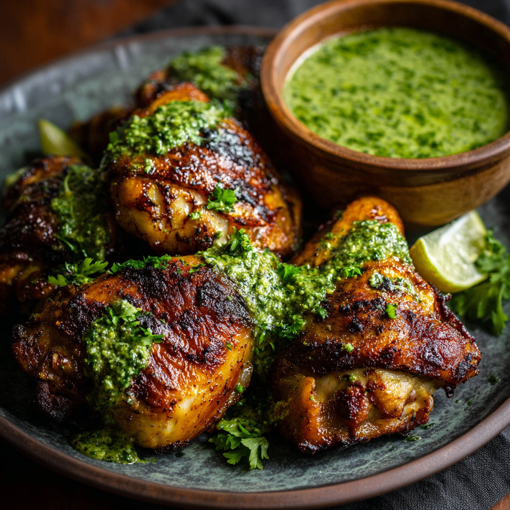 Peruvian Chicken with Green Sauce (Aji Verde)