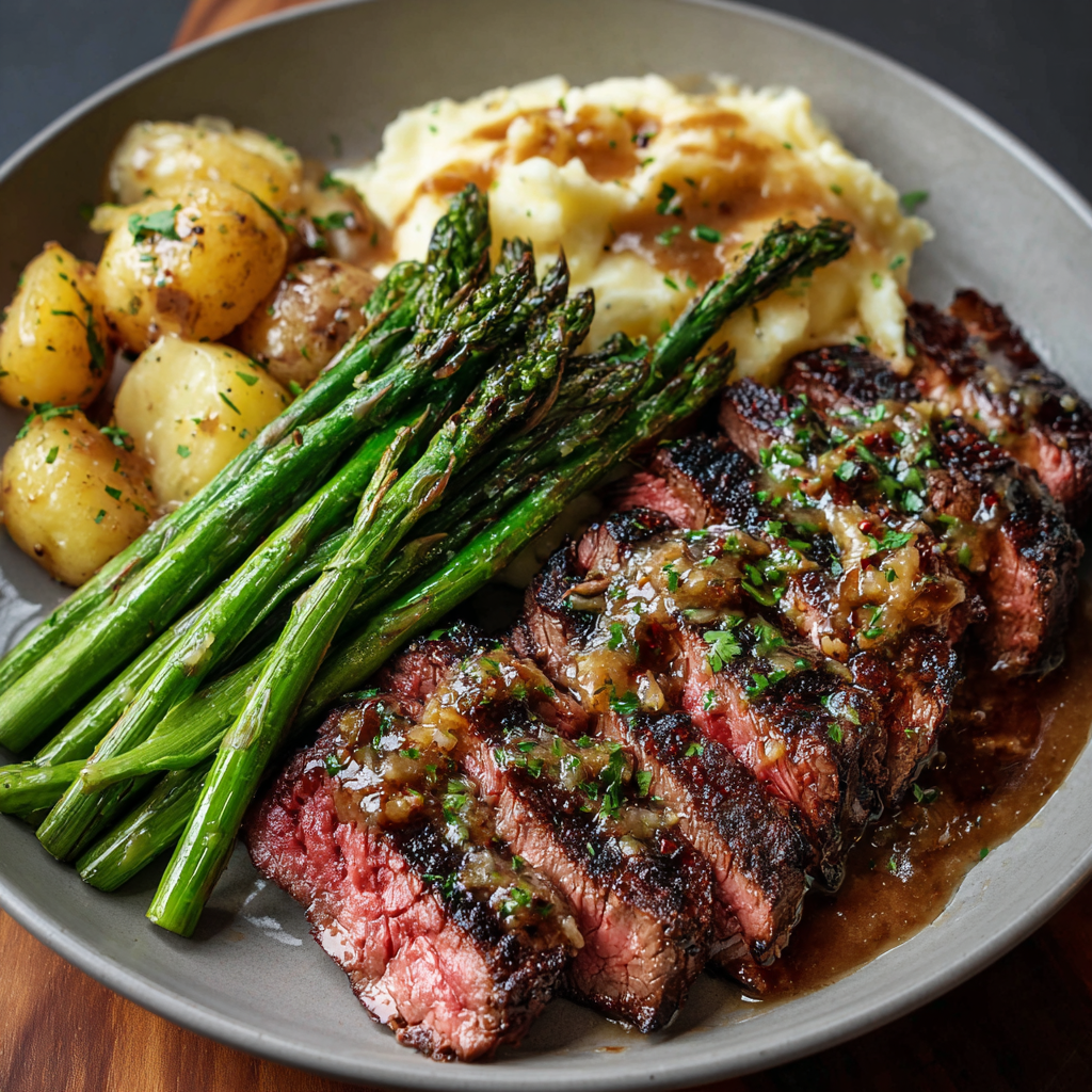 The Culinary Architect: Bavette Steak with Roasted Garlic Pan Sauce