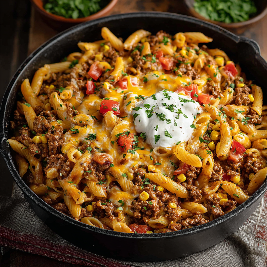 The Culinary Architect: One-Pot Southwest Ground Beef Pasta