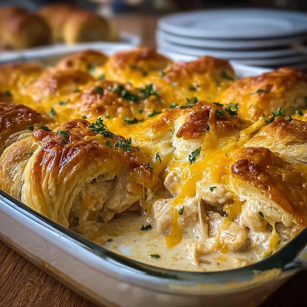 Cheesy Chicken Crescent Bake (8-Ingredient Family Comfort in 35 Minutes)