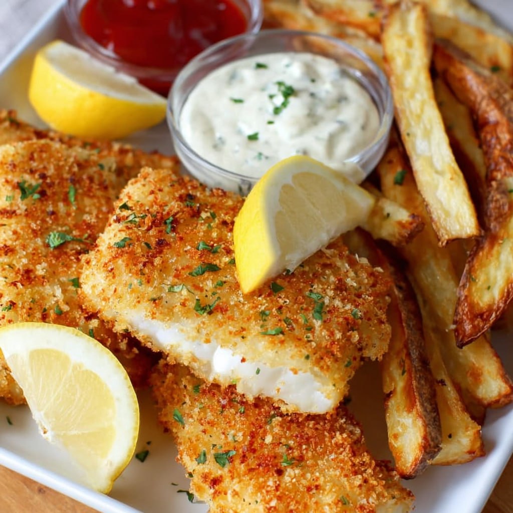 Close-up of crispy air fryer cod fillet showing crunchy golden batter exterior and flaky white fish interior