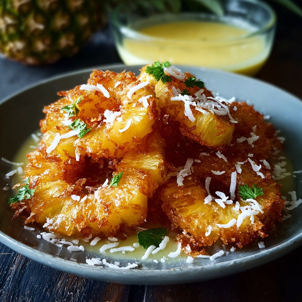 Rum Coconut Fried Pineapple (Caribbean Tropical Caramelized Dessert in 15 Minutes)