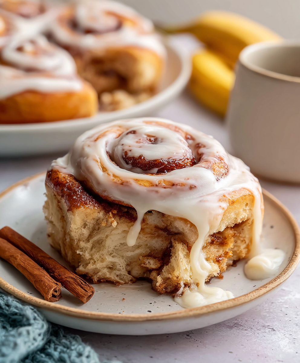 Banana Bread Cinnamon Rolls (Soft Banana-Cinnamon Swirl with Cream Cheese Glaze, 90 Min)