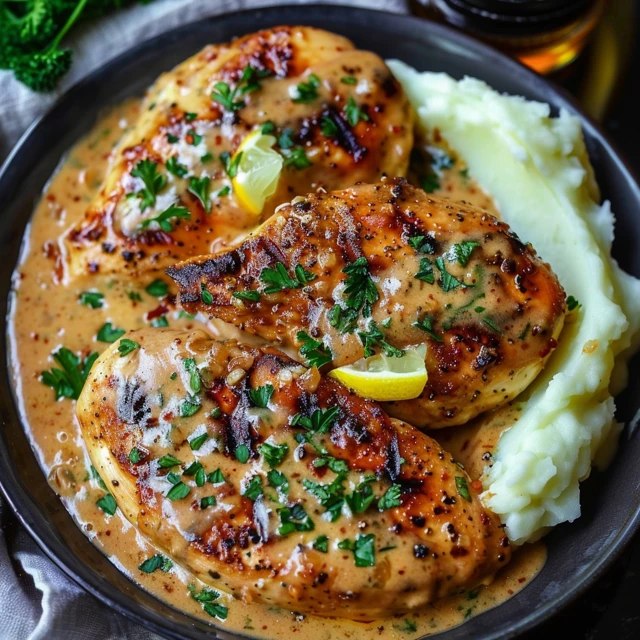 Creamy Garlic Parmesan Chicken Breasts (Pan-Seared with Mashed Potatoes, 35 Min)