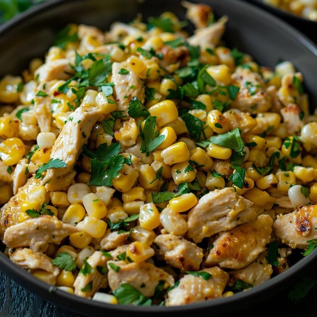 Chicken And Corn Salad (Shredded Chicken, Sweet Corn, Tomato, Avocado, Cilantro-Lime, 25 Min)