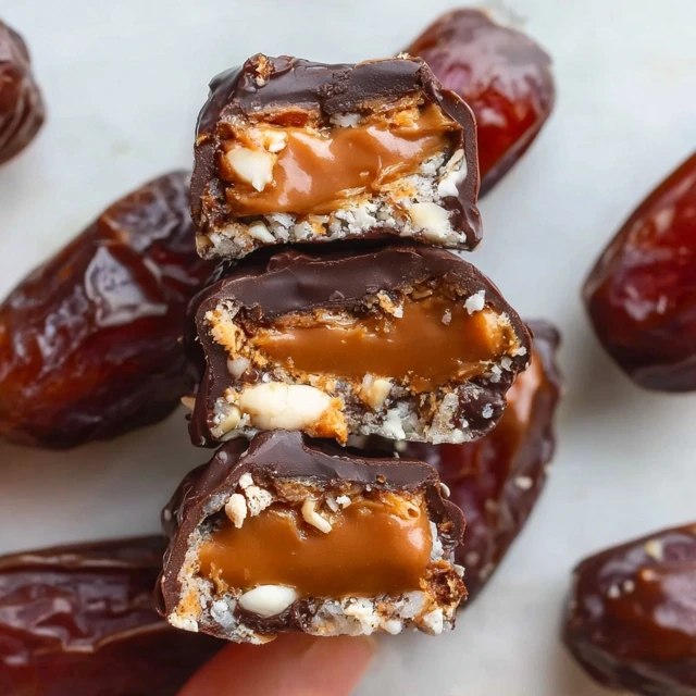 Chocolate Caramel Stuffed Dates (Medjool, Nut Butter, Caramel, Dark Chocolate, Flaky Salt, 30 Min)