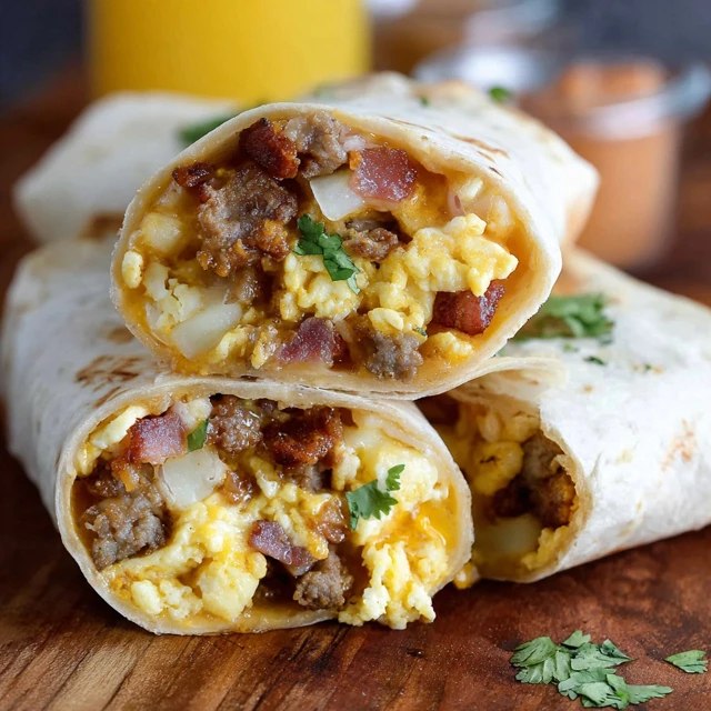 Breakfast Burrito (Scrambled Eggs, Crispy Bacon, Cheese, Potatoes, Salsa, 25 Min)
