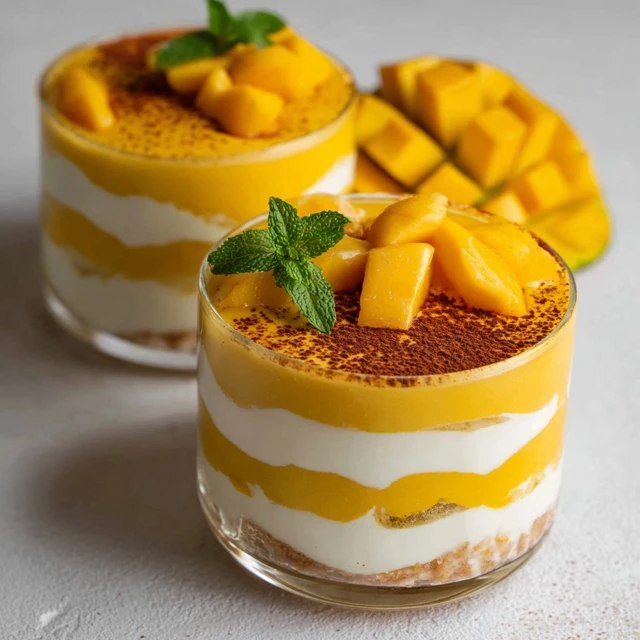 Mango Mousse Parfait (Whipped Mango Cream, Vanilla Yogurt, Granola, No Bake, 20 Min)