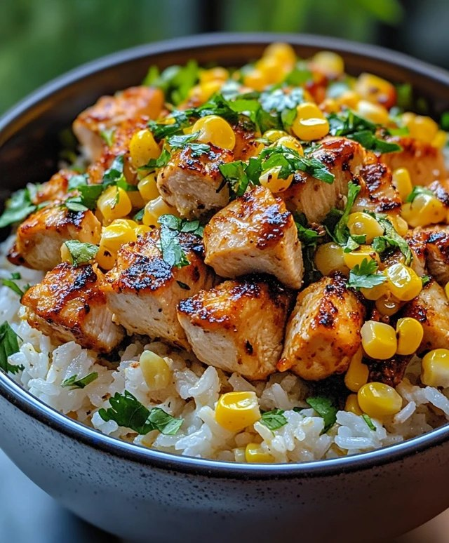 Grilled Chicken Rice Bowl (Marinated Chicken Thighs, Jasmine Rice, Cucumber, Avocado, Herb Sauce, 40 Min)