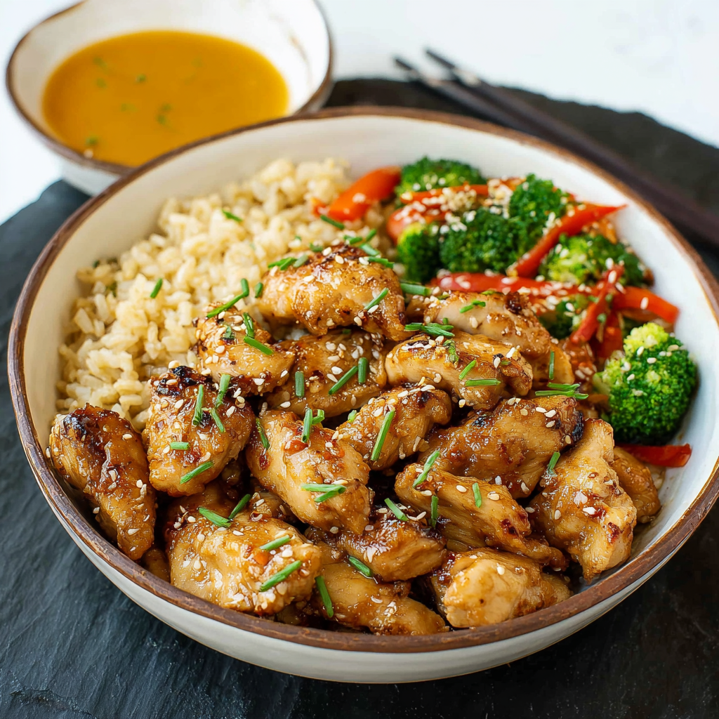 A delicious plate of homemade Hibachi Chicken