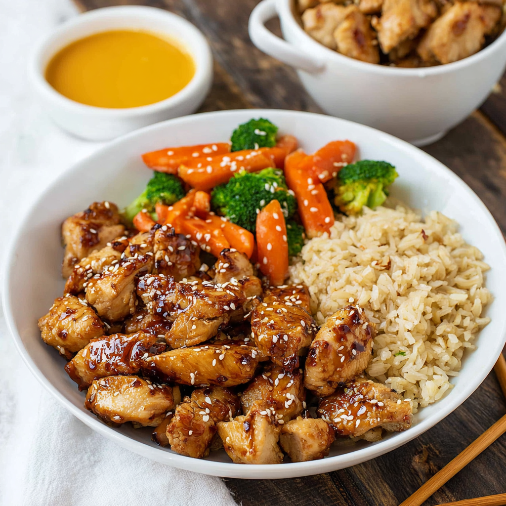 Ingredients for making Hibachi Chicken in the kitchen