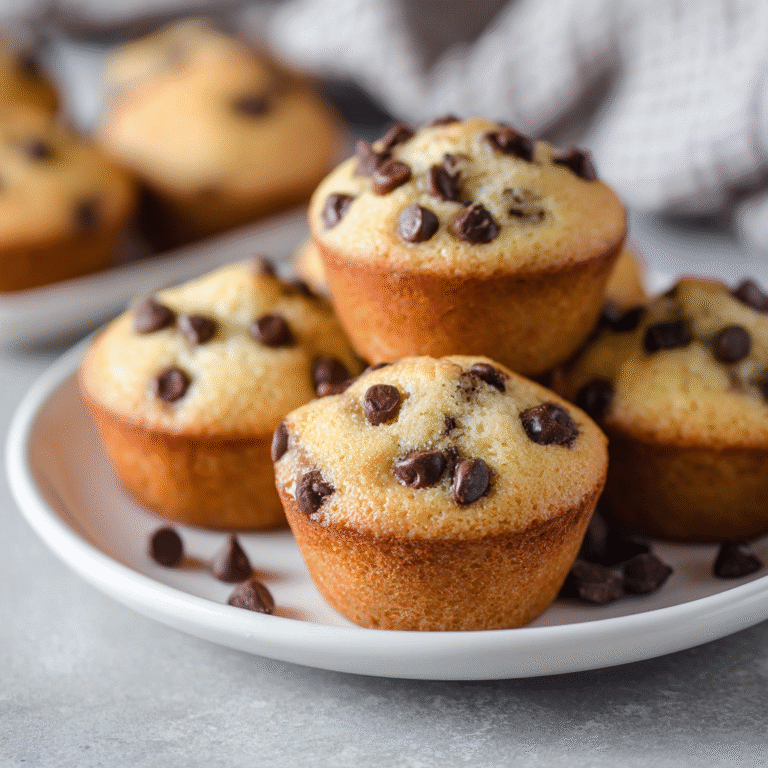 Delicious mini chocolate chip muffins ready to enjoy