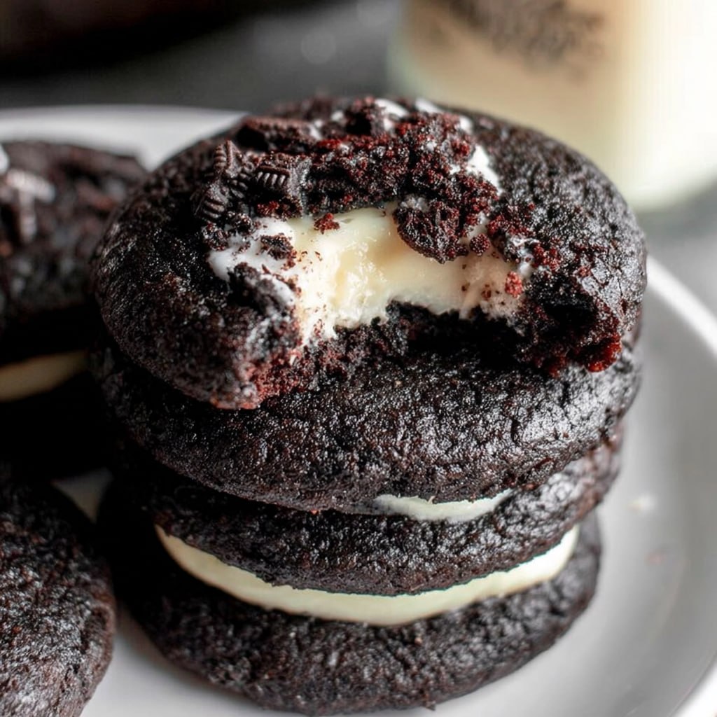 Black Velvet Cheesecake Cookies (Dark Cocoa, Cream Cheese Filling, Halloween-Ready, 45 Min)