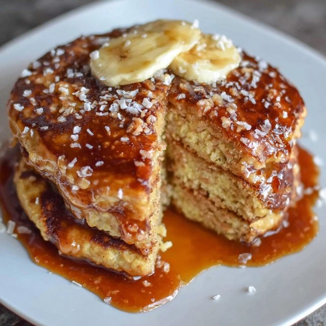 Close-up of an oatmeal pancake cross-section showing tall fluffy interior, visible oat texture, light golden crust, steam rising