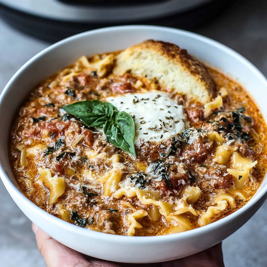 Instant Pot Lasagna Soup (Beef, Broken Noodles, Three Cheeses, 30 Min)