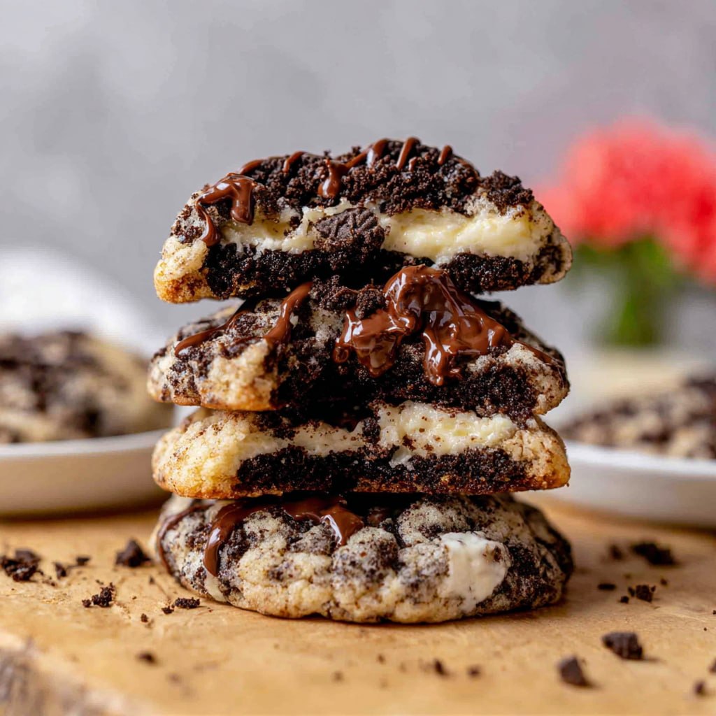 Oreo Cheesecake Cookies (Soft Cookies with Crushed Oreos & Cream Cheese Filling, 40 Min)