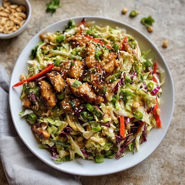 Asian Chicken Salad (Crunchy Sesame Ginger Dressing, Cabbage, Mandarin, Almonds, 25 Min)