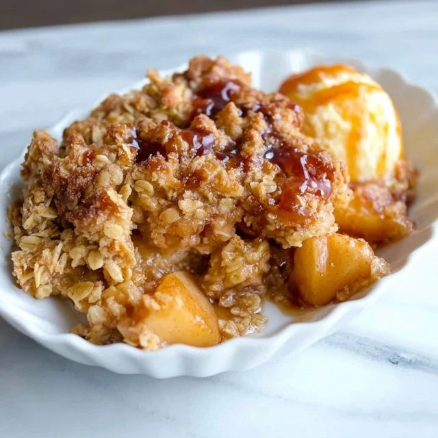 Apple Crisp With Ice Cream (Buttery Oat Streusel, Cinnamon Apples, 60 Min)