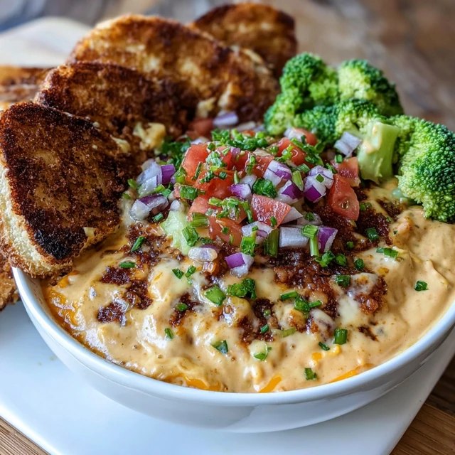 Cheesy Bacon Dip With Toasted Bread (Hot Baked Dip With Cream Cheese & Cheddar, 35 Min)