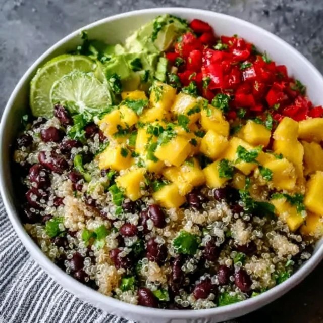 Quinoa Black Bean Mango Salad (Fresh Lime Cilantro Dressing, 30 Min, Meal Prep)