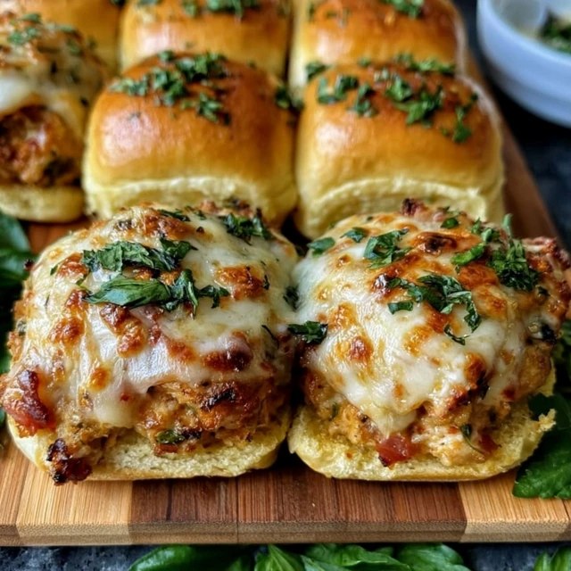 Cheesy Chicken Sliders (Baked Hawaiian Roll Sliders with Garlic Butter, 35 Min)